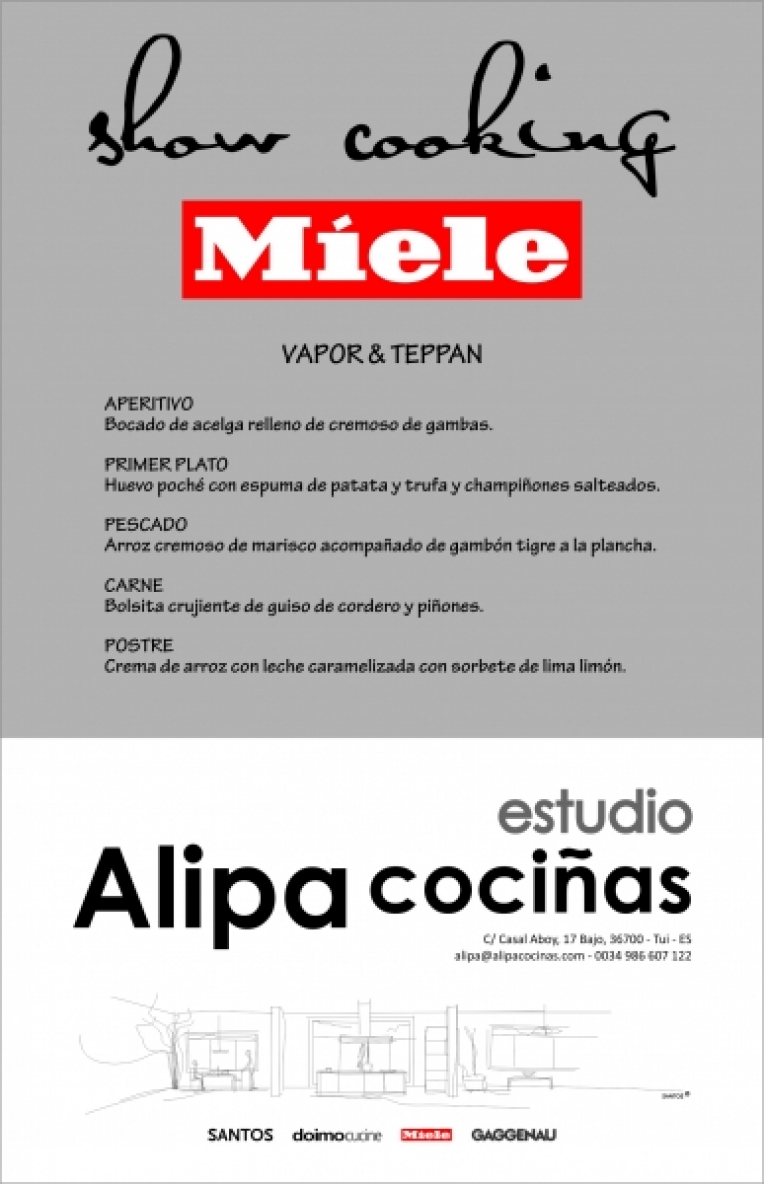 EL PRXIMO 26 DE FEBRERO CELEBRAMOS CON MIELE UN NUEVO SHOWCOOKING